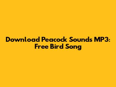 Download Peacock Sounds MP3: Free Bird Song
