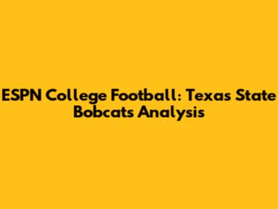 ESPN College Football: Texas State Bobcats Analysis