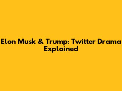 Elon Musk & Trump: Twitter Drama Explained