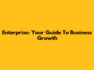 Enterprise: Your Guide To Business Growth
