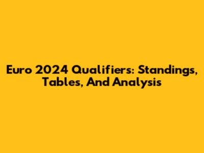 Euro 2024 Qualifiers: Standings, Tables, And Analysis