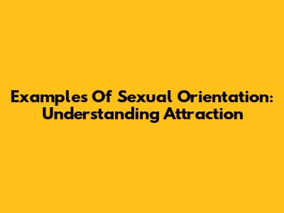Examples Of Sexual Orientation: Understanding Attraction