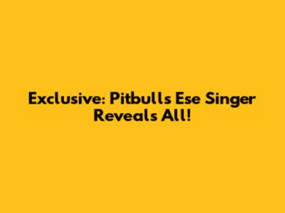 Exclusive: Pitbull's 'Ese' Singer Reveals All!