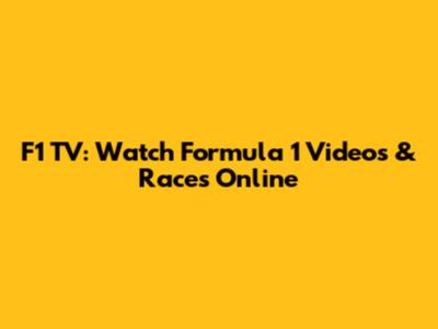 F1 TV: Watch Formula 1 Videos & Races Online