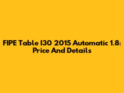 FIPE Table I30 2015 Automatic 1.8: Price And Details