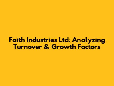 Faith Industries Ltd: Analyzing Turnover & Growth Factors