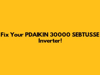 Fix Your PDAIKIN 30000 SEBTUSSE Inverter!