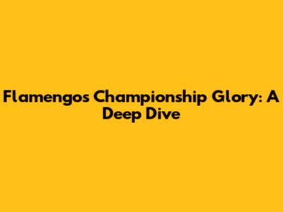 Flamengo's Championship Glory: A Deep Dive