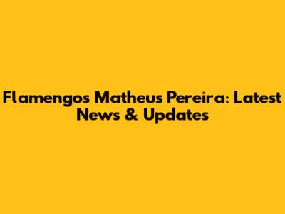 Flamengo's Matheus Pereira: Latest News & Updates
