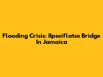 Flooding Crisis: IIpseiflatse Bridge In Jamaica