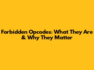 Forbidden Opcodes: What They Are & Why They Matter