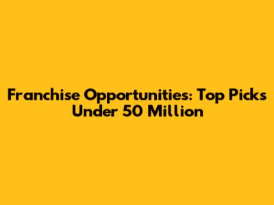 Franchise Opportunities: Top Picks Under 50 Million