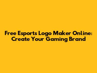 Free Esports Logo Maker Online: Create Your Gaming Brand