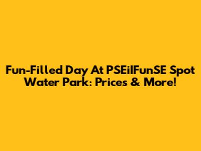 Fun-Filled Day At PSEiIFunSE Spot Water Park: Prices & More!