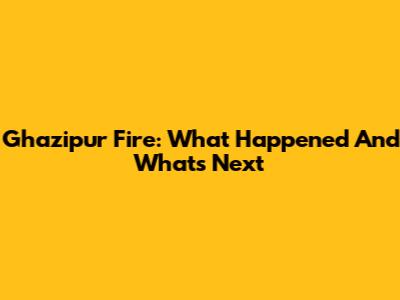 Ghazipur Fire: What Happened And What's Next