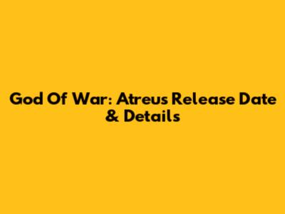 God Of War: Atreus Release Date & Details