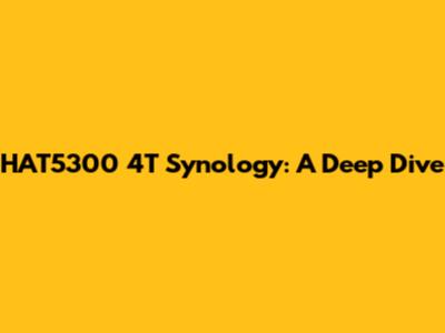 HAT5300 4T Synology: A Deep Dive