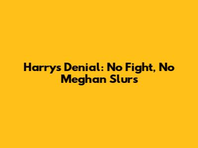 Harry's Denial: No Fight, No Meghan Slurs
