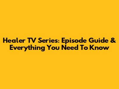 Healer TV Series: Episode Guide & Everything You Need To Know