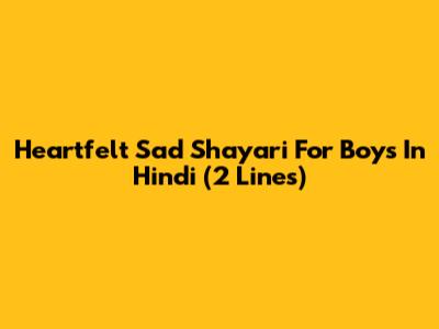 Heartfelt Sad Shayari For Boys In Hindi (2 Lines)