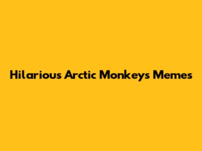 Hilarious Arctic Monkeys Memes