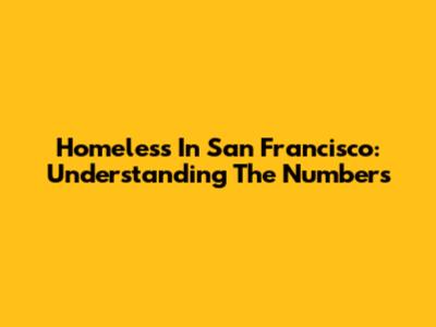 Homeless In San Francisco: Understanding The Numbers