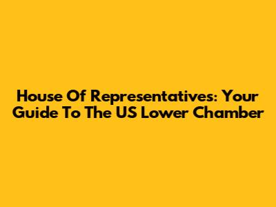 House Of Representatives: Your Guide To The US Lower Chamber