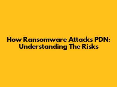 How Ransomware Attacks PDN: Understanding The Risks