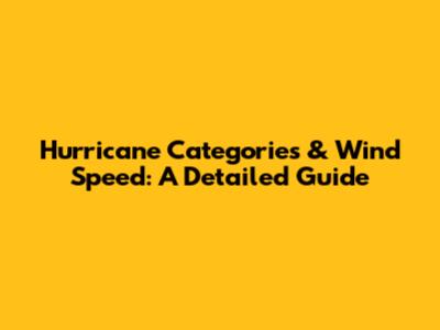 Hurricane Categories & Wind Speed: A Detailed Guide