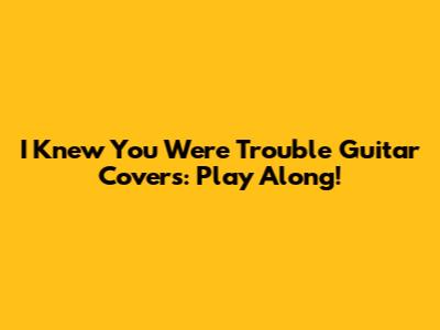 I Knew You Were Trouble Guitar Covers: Play Along!