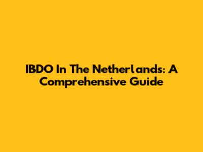 IBDO In The Netherlands: A Comprehensive Guide