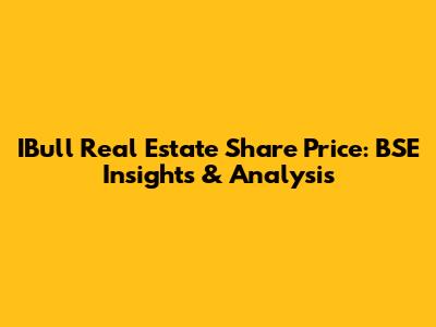 IBull Real Estate Share Price: BSE Insights & Analysis