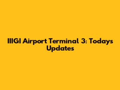 IIIGI Airport Terminal 3: Today's Updates