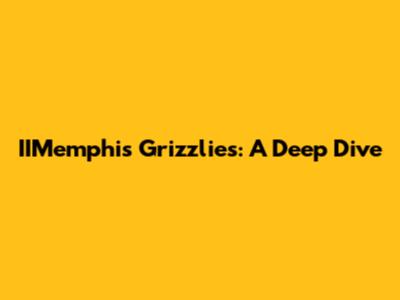 IIMemphis Grizzlies: A Deep Dive
