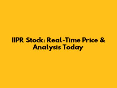 IIPR Stock: Real-Time Price & Analysis Today
