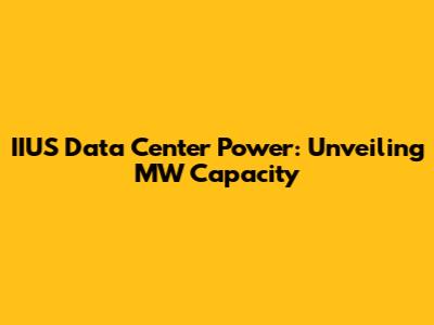 IIUS Data Center Power: Unveiling MW Capacity