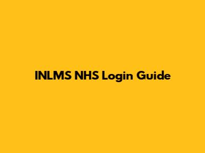 INLMS NHS Login Guide