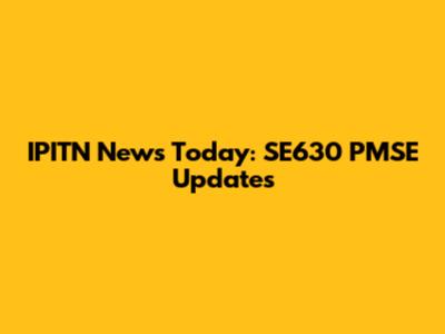 IPITN News Today: SE630 PMSE Updates