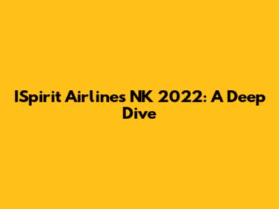 ISpirit Airlines NK 2022: A Deep Dive