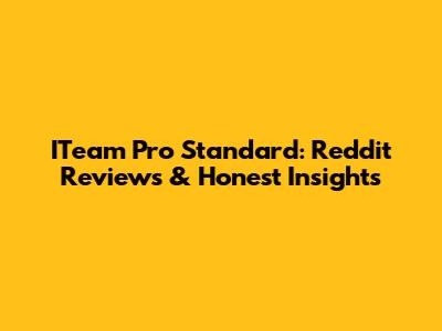 ITeam Pro Standard: Reddit Reviews & Honest Insights