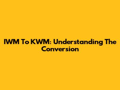IWM To KWM: Understanding The Conversion