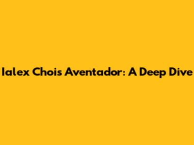 Ialex Choi's Aventador: A Deep Dive