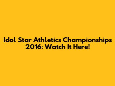 Idol Star Athletics Championships 2016: Watch It Here!