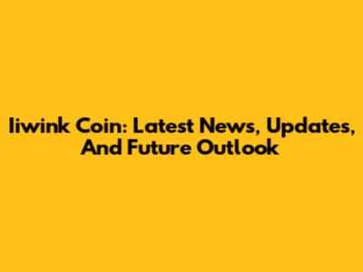 Iiwink Coin: Latest News, Updates, And Future Outlook