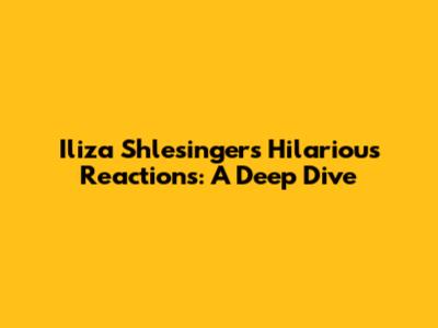 Iliza Shlesinger's Hilarious Reactions: A Deep Dive