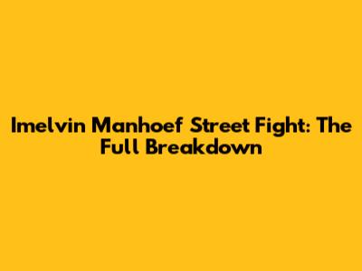 Imelvin Manhoef Street Fight: The Full Breakdown
