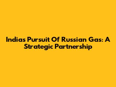 India's Pursuit Of Russian Gas: A Strategic Partnership