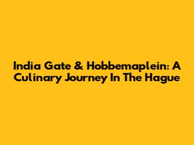 India Gate & Hobbemaplein: A Culinary Journey In The Hague