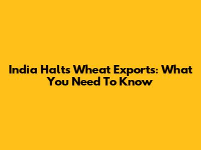 India Halts Wheat Exports: What You Need To Know
