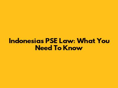 Indonesia's PSE Law: What You Need To Know